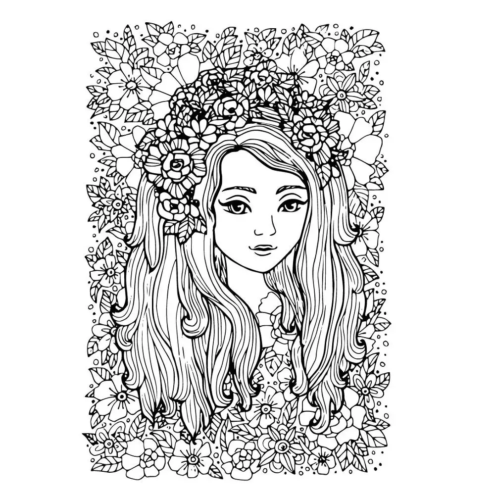 

ZhuoAng beautiful Lovely FLOWER girl Silicone Stamp / Seal DIY Scrapbook / Album Decoration Transparent Seal / Seamless Seal