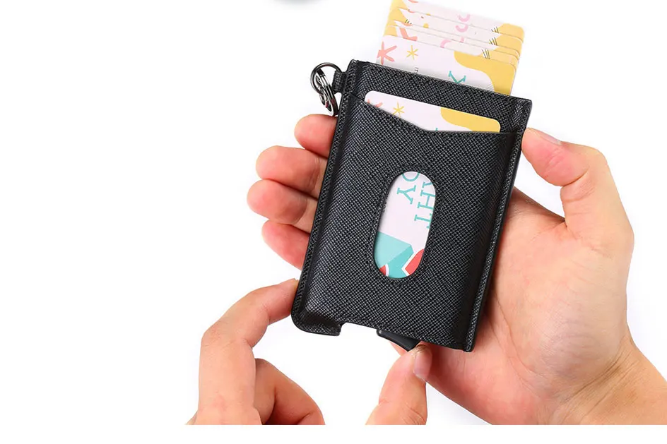 DIENQI RFID визитница мужской кошелек черный тонкий мини-кошелек мужской тонкий маленький кожаный волшебный кошелек деньги кошелек Walet Vallet