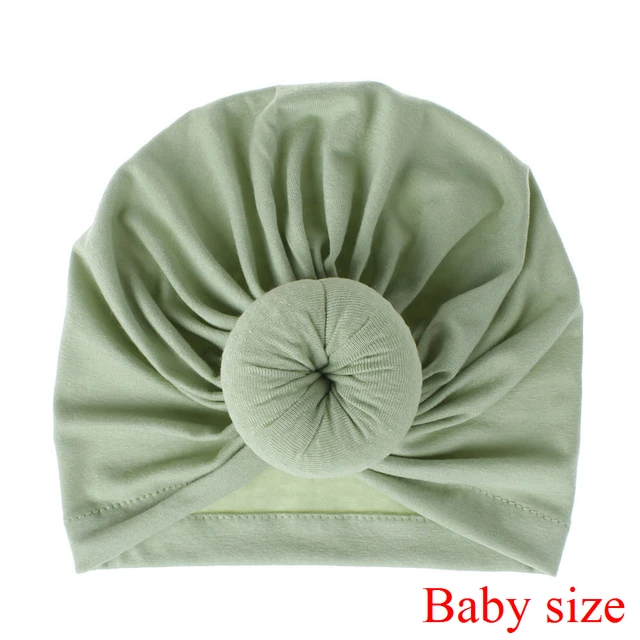 Fashion Mommy and Baby Cotton Round Ball Flower Hat Women Caps Girls Newborn Turban Knot Kids Adult Headwear Hair Accessories 13baby size