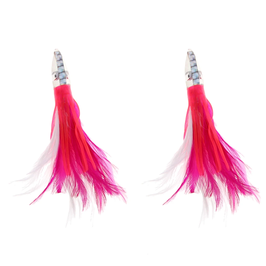 2 X Squid Skirt Octopus Fishing Soft Lure Baits For Tuna Marlin