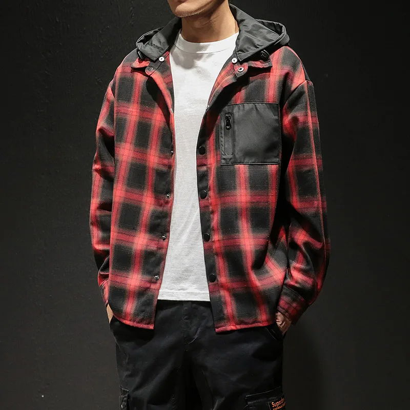 Korea Style Casual Cardigan 2020 Spring Autumn ROCK PUNK Hoodie Plaid Sweatshirt Men'S Fleece Hip Hop Streetwear Clothes Korea Style Casual Cardigan 2020 Spring Autumn ROCK PUNK Hoodie Plaid Sweatshirt Men'S Fleece Hip Hop Streetwear Clothes