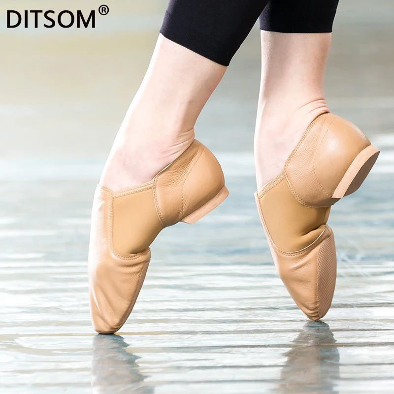 Natural Leather Stretch Slip On Jazz Dance Shoes For Women Men Soft Exercise Shoes Ballet Shoes Dancing Sneaker Sport Shoes 44