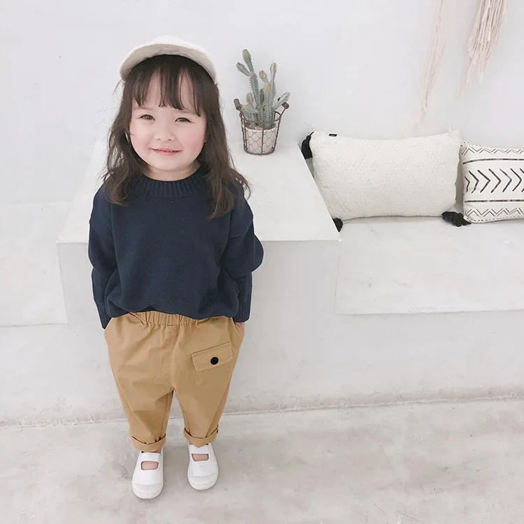 Spring Childrenswear Men And Women Children Casual Pants Children Korean-style Loose-Fit Shuttle Needle Washing Water Skinn