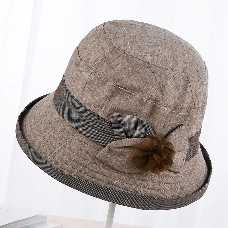 Khaki Женские модные шляпы от солнца с бантом Новые повседневные широкополые рыбацкие кепки женские летние элегантные пляжные уличные шляпы - Цвет: Khaki