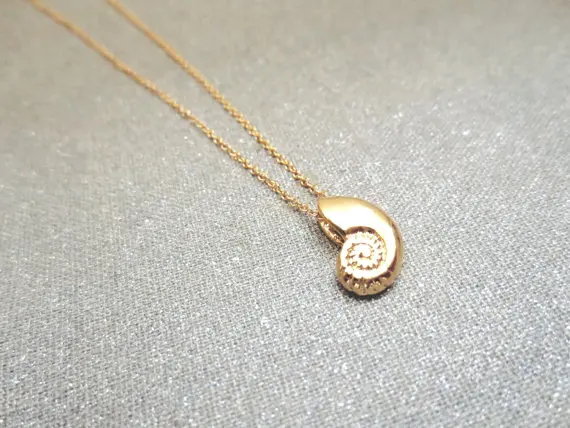 

5 Snail shell pendant necklace spiral sea snail necklace ocean sea bottom beach fossil conch reptile girl men's gift jewelry