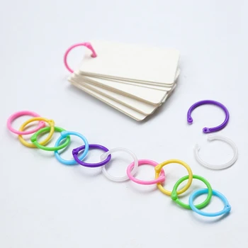 

1 Box Colorful Plastic Circle Ring Multi-Functional Loose-Leaf Binder Ring For DIY Album Book Binder Hoops Office Supplies