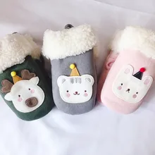 Плотные рождественские Мультяшные перчатки для малышей, зимние теплые вязаные перчатки для мальчиков и девочек