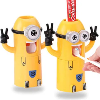 

1 PCS Cartoon Toothpaste Dispenser Bathroom Accessories Set Toothbrush Holder Automatic Tooth Brush Holder Child not toothpaste
