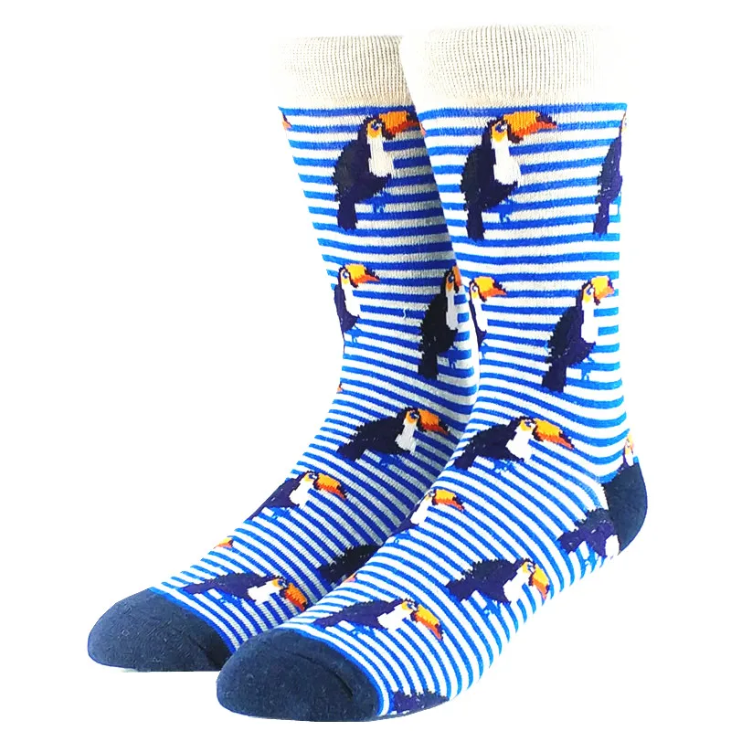 2 пары мужских высоких носков Happy Big Beak Bird|socks usa|casual socksusa socks |