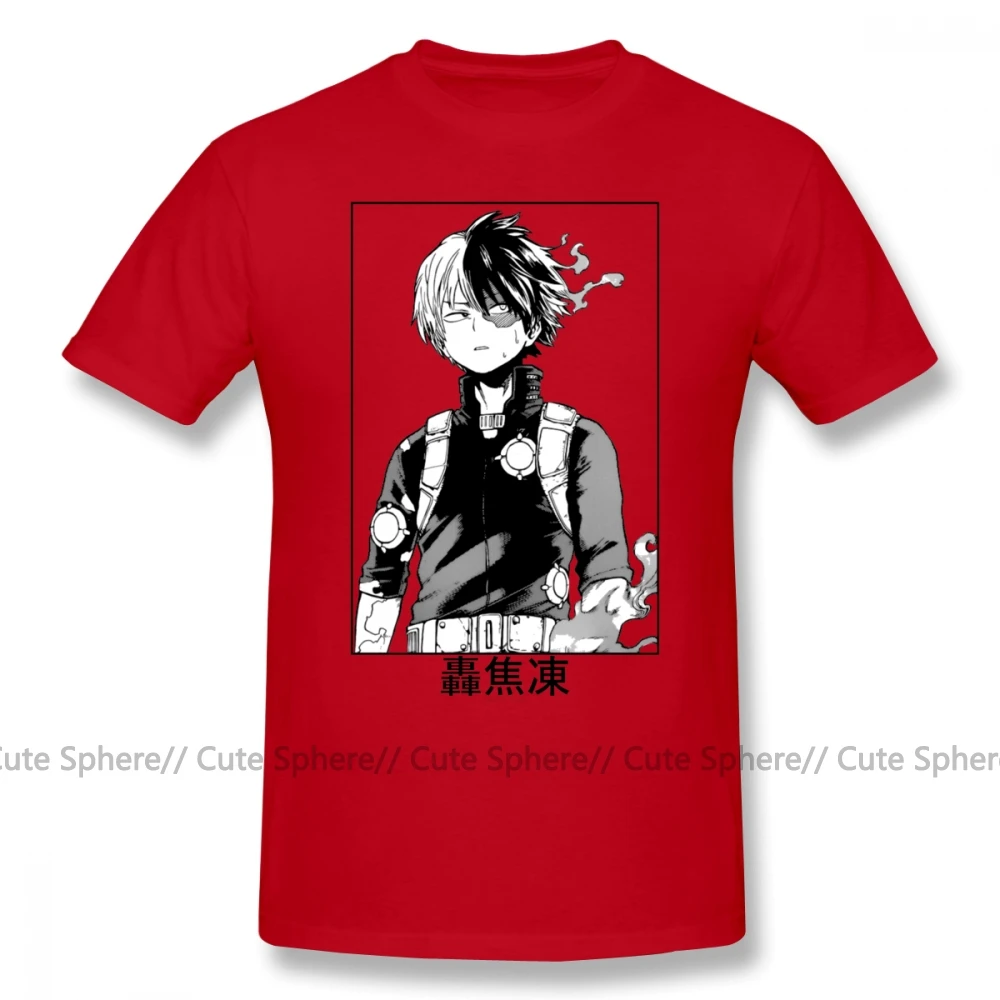 Deku футболка Todoroki Shoto футболка Милая футболка с графикой хлопок с коротким рукавом для мужчин большая модная футболка - Цвет: Red