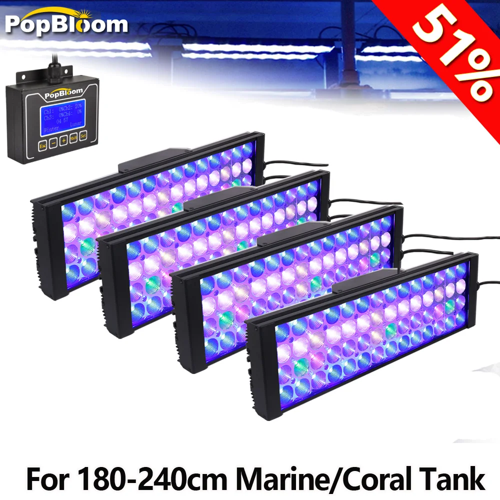 

PopBloom marine led light aquarium Reef Led Light Aquarium Led Tank Light aquarium led controller smart Coral Led Reef aquarium