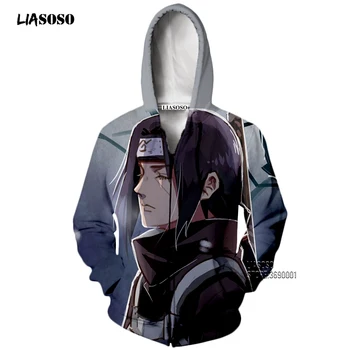 

LIASOSO 3D Print Unisex Anime Naruto Uchiha Itachi Sharingan Hooded Hoodies Sweatshirts Zipper Jacket Coat Streetwear Men's Tops