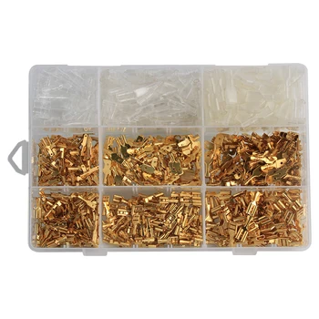 

900Pcs/Set Insulated Electrical Wire Crimp Terminals 2.8/4.8/6.3mm Spade Connectors Assortment Kit with Box