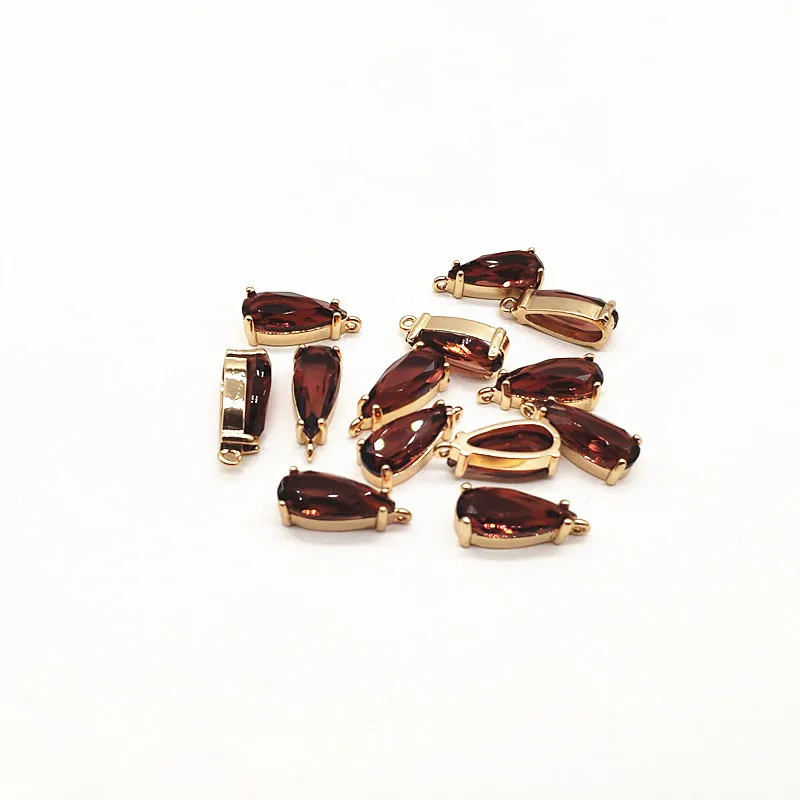 New arrival! 18x8mm 50pcs Copper with Glass drop-shape charm for earrings accessories,Earring parts,jewelry making DIY