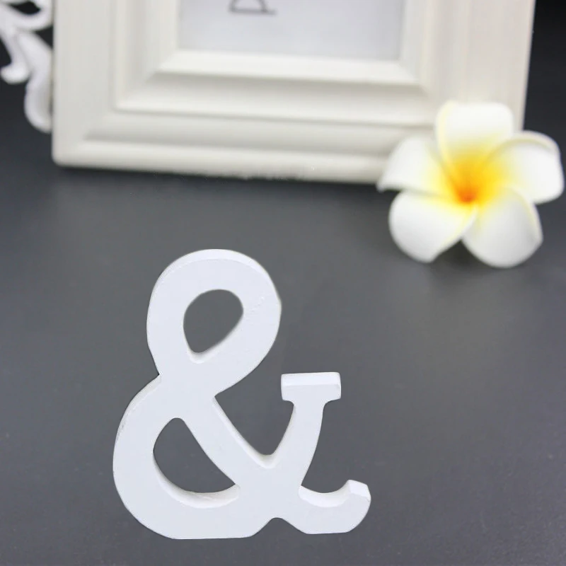 ZM-AND 1pc 8CM White Wooden Letters English Alphabet DIY Personalised Name Design Art Craft Wedding Home Decor letters room decoration - Цвет: ZM-AND