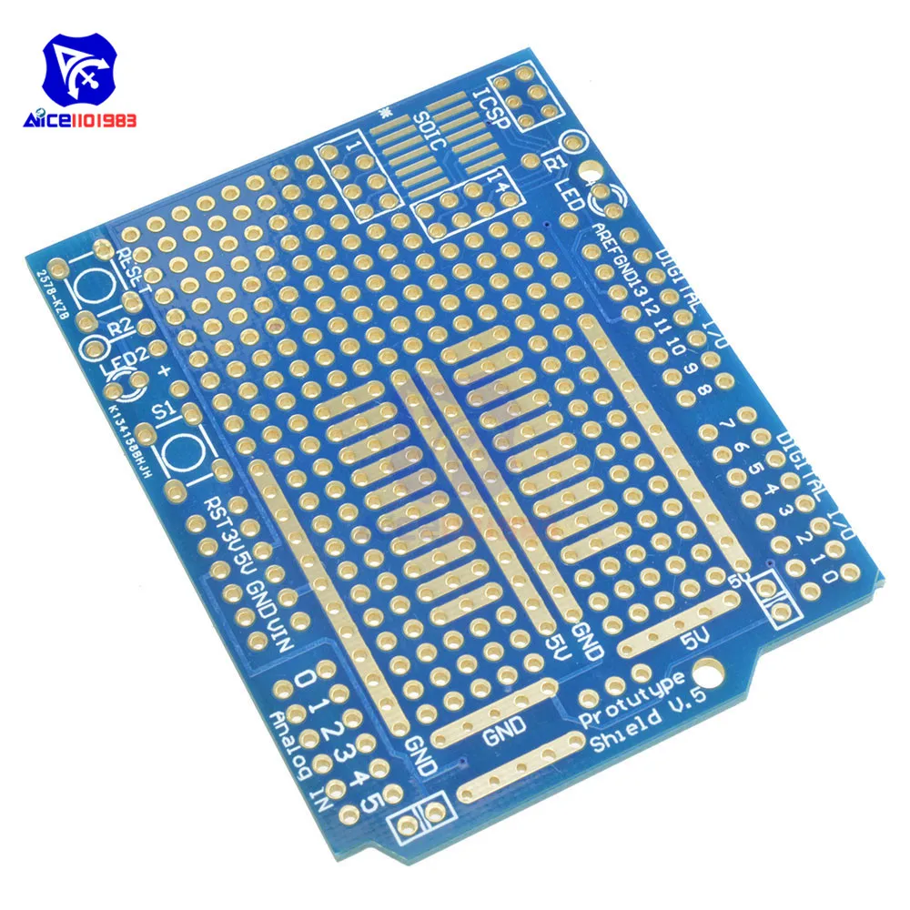 Diymore прототип печатной платы для Arduino UNO R3 FR-4 волокно 2 мм 2,54 мм Шаг Прототип Щит V.5
