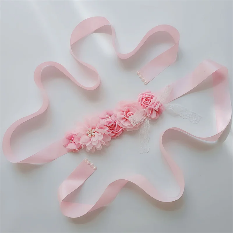 Fashion Flower Belts For Women Wedding Dresses Belt Waistband Girdle Belt Flower Rhinestone Beaded Ribbon Lace Sashes Girl - 4