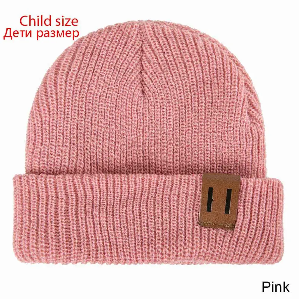 pink child Новинка; шапки детские детские зимние шапки для детей и взрослых мягкая теплая шапочка вязаная крючком для девочек, для мальчиков эластичные вязаные Шапки Для мужчин;шапка для девочки шапка для мальчика - Цвет: pink child