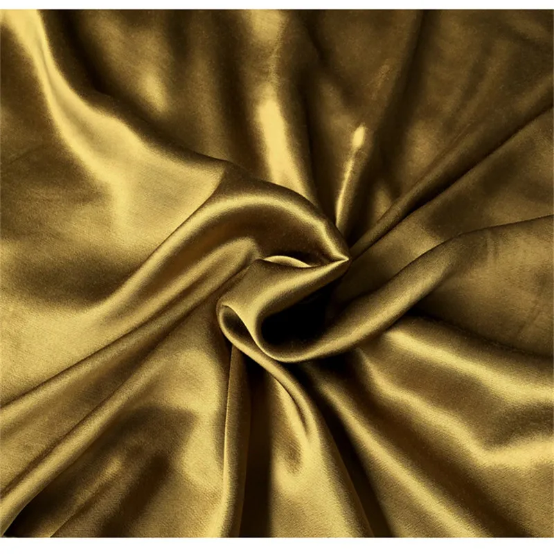 

C619 Glossy Golden 100% Cotton Satin Sateen Summer/Autumn Thin Silky Feel Skin-friendly Dress Pajamas Career Suits Fabrics