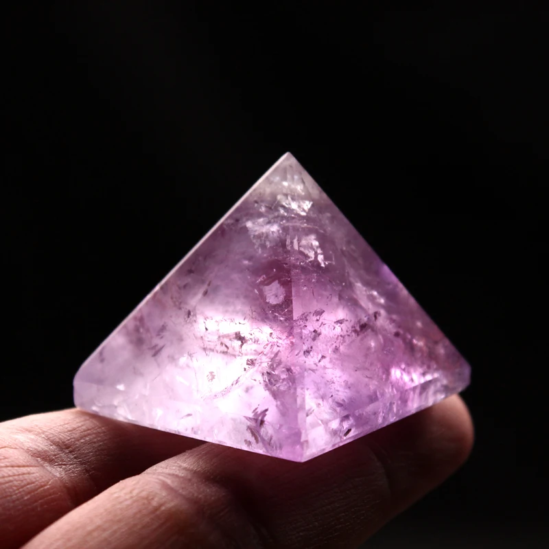 

Natural Purple Crystal Pyramid Decoration Energy Crystal Energy Generator Meditation Buddhist Offering Home Decoration Cure