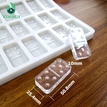 

Dominoes Epoxy Resin Mould Domino Resin Silicone Mold Crafts for Cake Cookie Sugarcraft Polymer Clay DIY Cake Tools Random Color