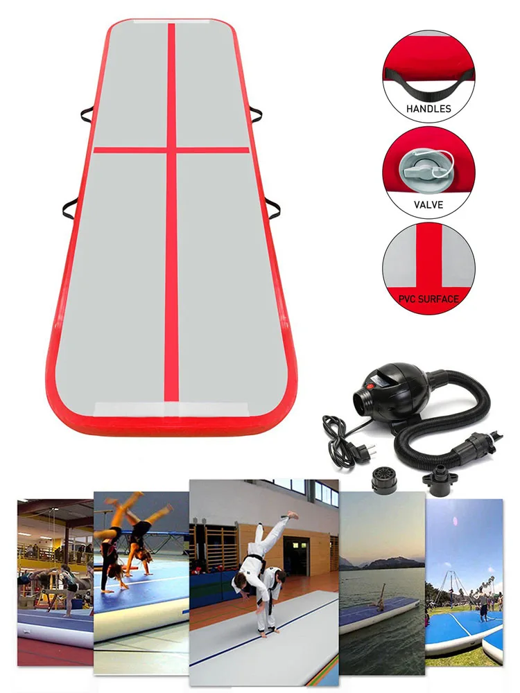 20 м AirTrack гимнастика кувыркается гимнастики надувной гимнастический коврик воздушный резиновый настил для тренажерного зала коврики надувной воздушный трек