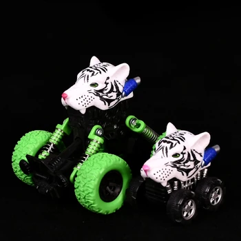 

2PCS White Tiger Pull Back Off Road Car Models Kids Boys Toys Gifts Animal Inertia Buggy