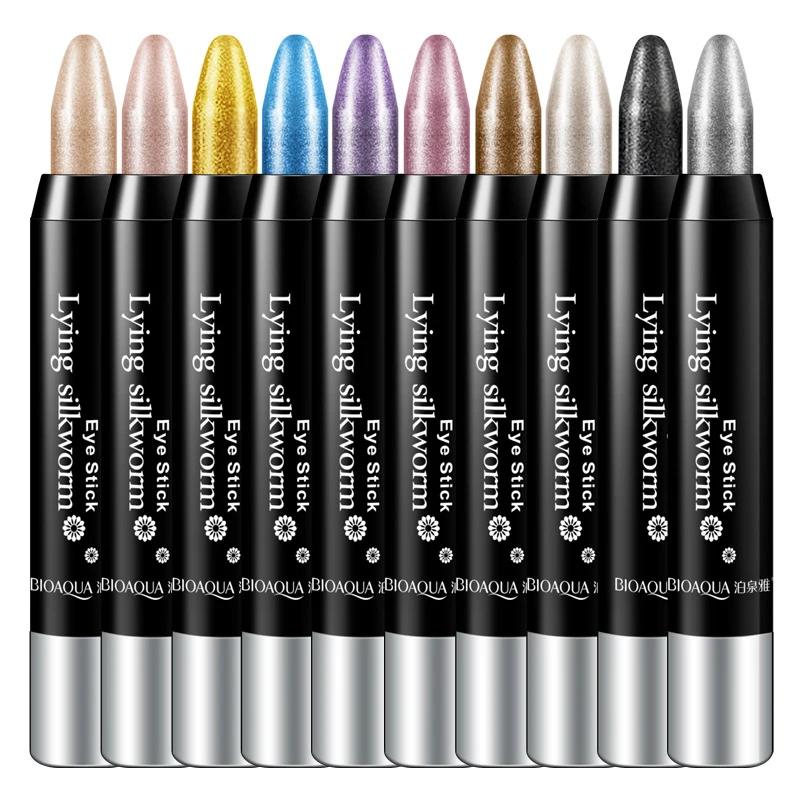 BIOAQUA Professional Makeup Eyeliner Pencil 10 Color Glitter Eye Pencil Long Lasting Waterproof Highlighter Eyeshadow Pen
