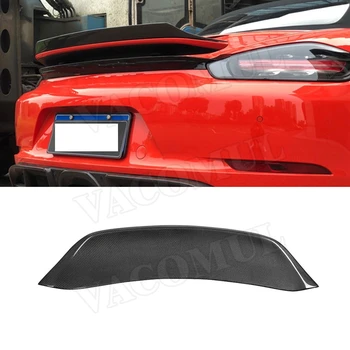 

Carbon Fiber Car racing Rear Duck Spoiler Plate Wings fit for Porsche 718 Cayman 982 GT4 Type Spoiler 2016-2019 Car Styling