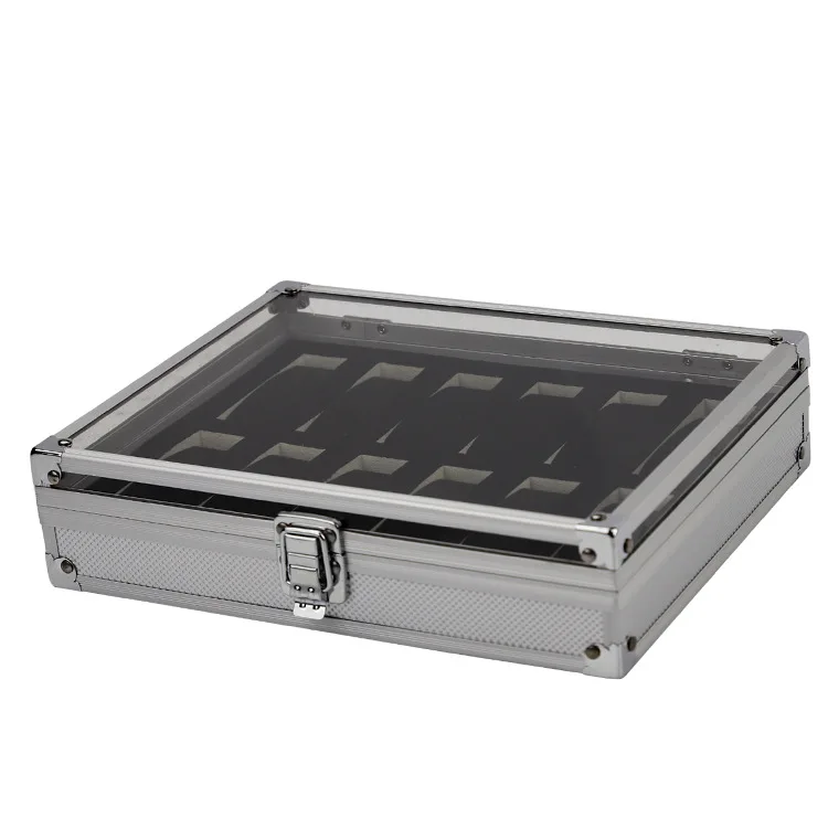 

12-Bit Aluminium Alloy + Acrylic shou biao xiang Aluminum Watch Display Box Stall shou biao xiang Show Watch Box