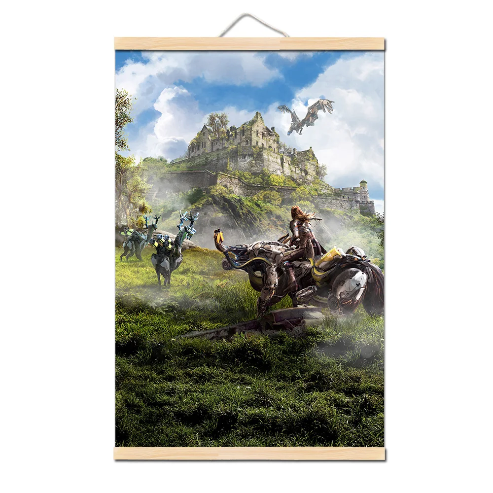 43 Horizon Zero Dawn HD игра плакат на печать на холсте Современная Настенная декоративная уникальный подарок твердая древесина висячая прокрутка живопись для дома - Цвет: 43