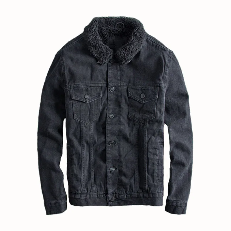 

MORUANCLE Fashion Men's Winter Warm Jean Jackets And Coats Fleece Lined Thick Thermal Denim Trucker Jacket Outerwear Washed