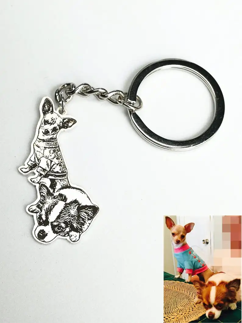 

Pet Photo Keychain,Picture Keychain,Personalized Cat Keychain,Custom Dog Keychain,Pet Memorial Gift,Pet Lover Gift