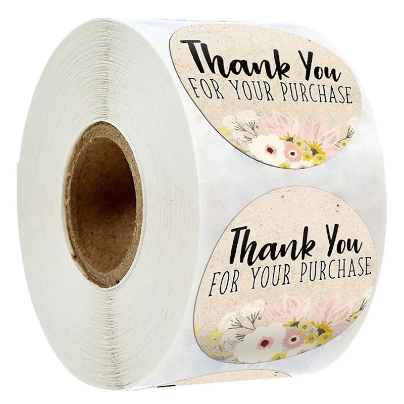 Круглая самоклеящаяся этикетка спасибо рулон Упаковочная наклейка украшение