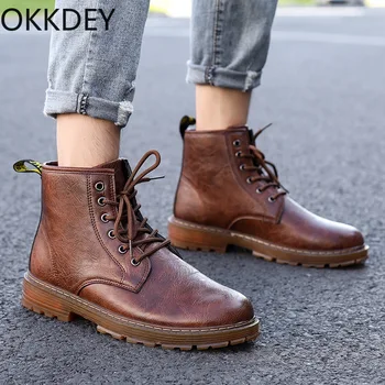 

Autumn high-top British style tooling boots leather breathable and comfortable inner increase Martin boots men's wild tide shoes