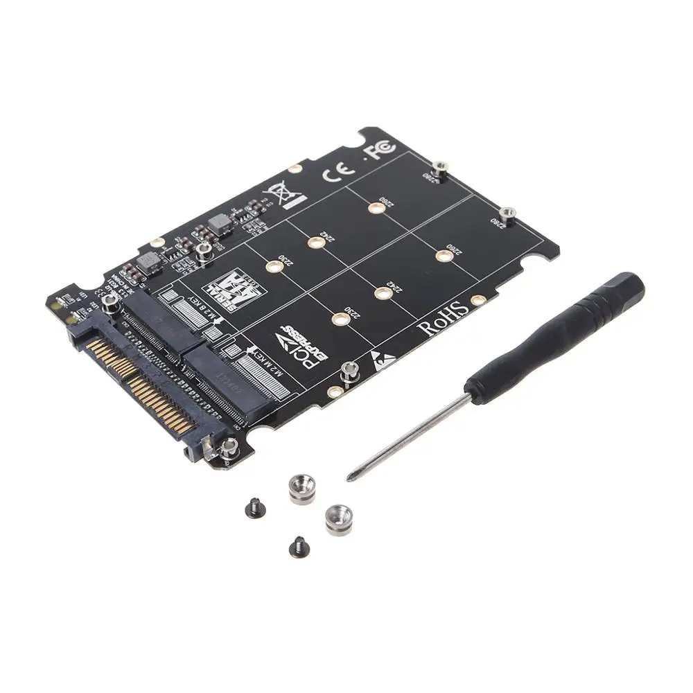 M.2 SSD to U.2 Adapter 2 in 1 M.2 NVMe Key B/M NGFF SSD to PCI-e U.2 SFF-8639 Adapter PCIe M2 Converter Desktop Computer