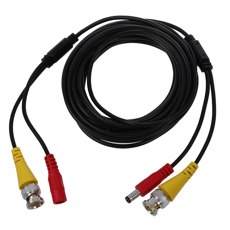 

Yellow Video BNC Male Red DC Power Jack Male/Female Extension Cable 5 Meters