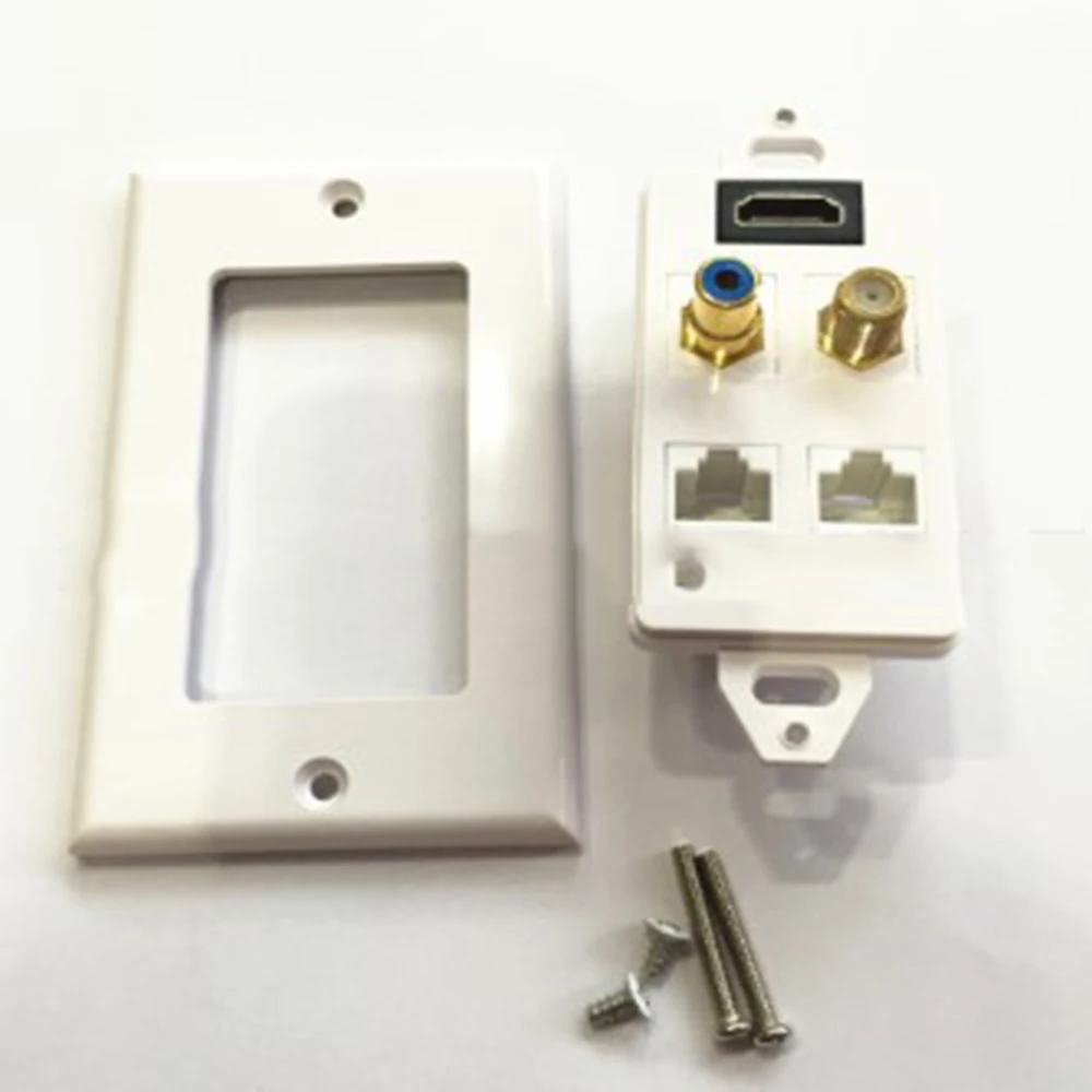 5 шт. HDMI Ethernet RJ45 RCA Коаксиальная настенная пластина Jack разъем Вставка розетка крышка панель