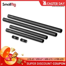 SmallRig 15mm Rods Pack with M12 Thread Rod Cap Connectors Aluminum Alloy Rods Combination Camera Rail Rod (2 Pairs Pack)- 1659