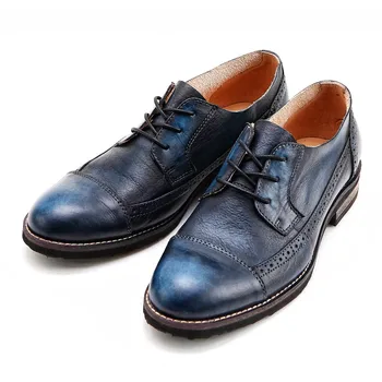

England Style Genuine Leather Carved Retro Wing Tip Dress Footwear Lace Up Fashion Mens Casual Shoes Cow Leather Brogue Shoes