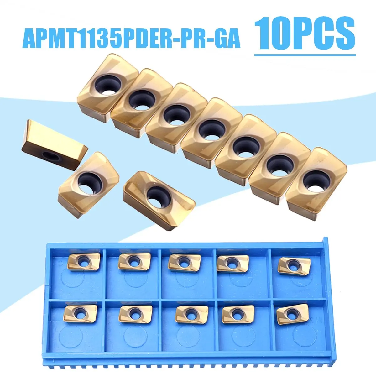 10 шт. APMT1135PDER-PR-GA CVD твердосплавная вставка торцевая фреза, токарный инструмент для обработки, твердосплавные токарные инструменты