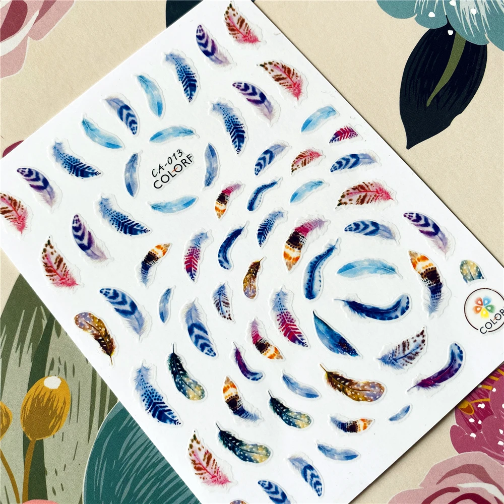 

CA-009-010-011 Feather Wing 3D Back glue Nail decal Nail sticker Nail decoration Nail art Nail tool Nail ornament