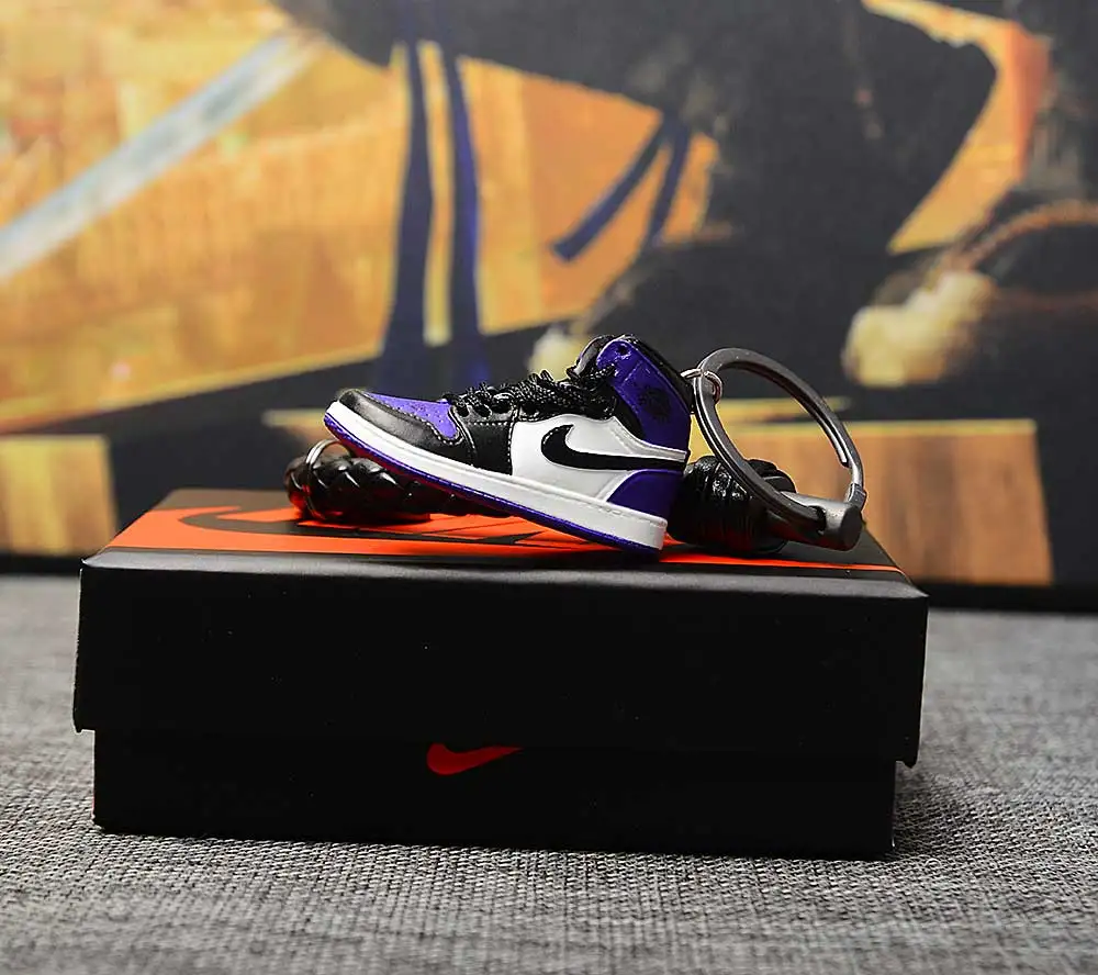a shoe w rope Дропшиппинг aj1 offwhite Chicago Unc брелок в виде кроссовка Air Jordan 1 3D мини-кроссовки запатентованный спортивный обувной брелок с кроссовком - Цвет: a shoe w rope