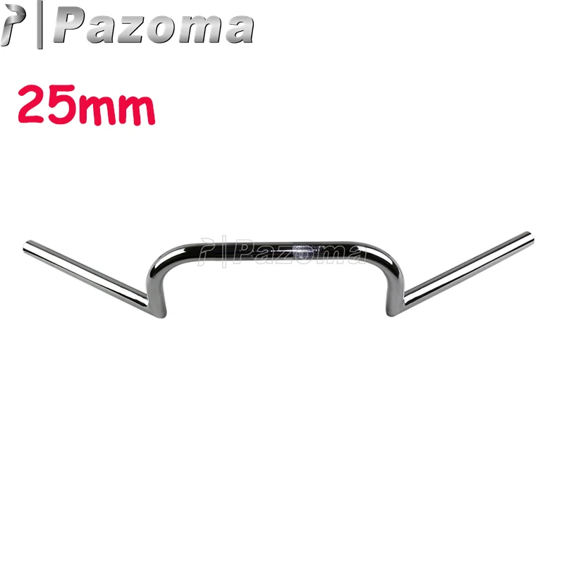 25mm Chrome 7/" или 1" Clubman откидной руль 22 мм/25 мм ретро мотоцикл руль для Harley TRIUMPH Honda Yamaha Suzuki Ducati Chopper Bobber - Цвет: 25mm Chrome