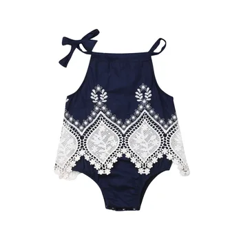 

Sleeveless Bodysuit Baby Girl Summer Jumpsuit Playsuit Toddler Kids Cotton Lace Clothes Rompers Strap Sunsuit Outfits Playsuit
