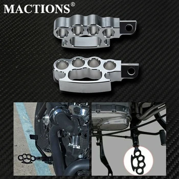 

Motorcycle Chrome Flying Knuckle Footrests Control Foot Pegs Custom Pedal For Harley Sportster XL883 XL1200 Softail V-Rod Dyna