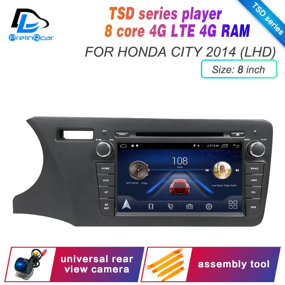 Ips сенсорный экран DSP звук Android 9,0 2 DIN 4g Lte радио для HONDA city 2008 года gps dvd-проигрыватель стерео навигация - Цвет: TSD  2014 L city