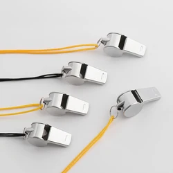 Hot Sale 1/2/5Pcs Metal Whistle Stainless Steel Referee Sport Game Training School Cheerleaders Tool With Black/Yellow Rope