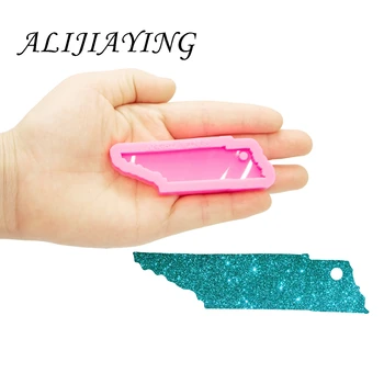 

Glossy United States map Tennessee Keychain Mold Silicone Resin Epoxy molud Craft DIY Necklace Jewelry Pendant DY0231