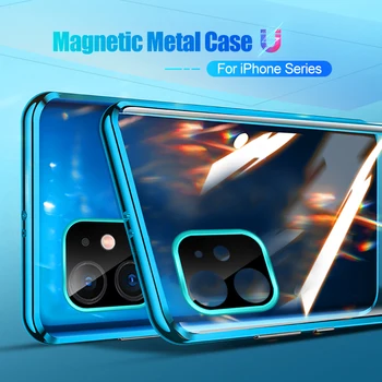 

for iPhone 11 Pro Max 11 Pro XR Magnetic screen protector Cases for iPhone 11 Case with Lens double-sided glass protection film